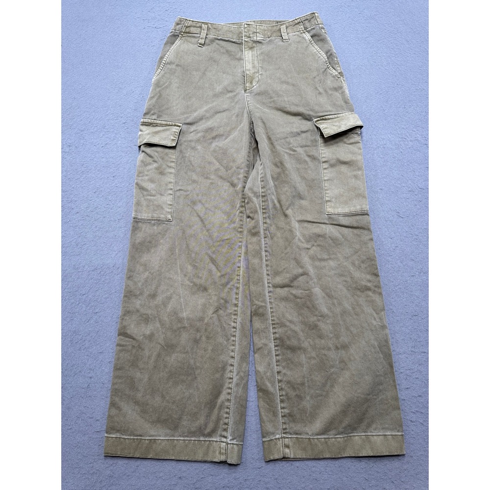 Gap Cargo Pants Women's 2P Olive Green Loose Khaki Wide Leg High Rise Utility